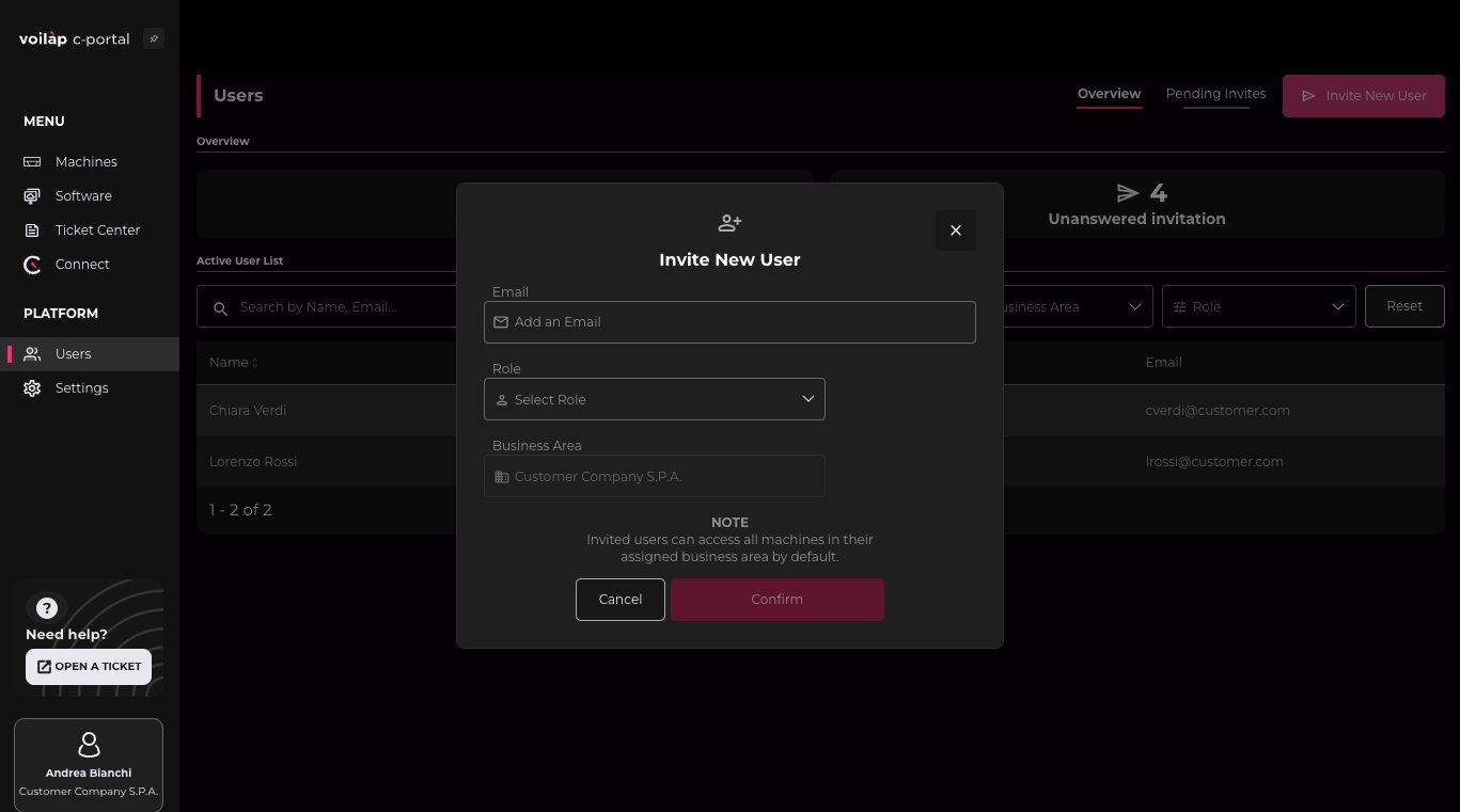 Invito di un collega su C-Portal
